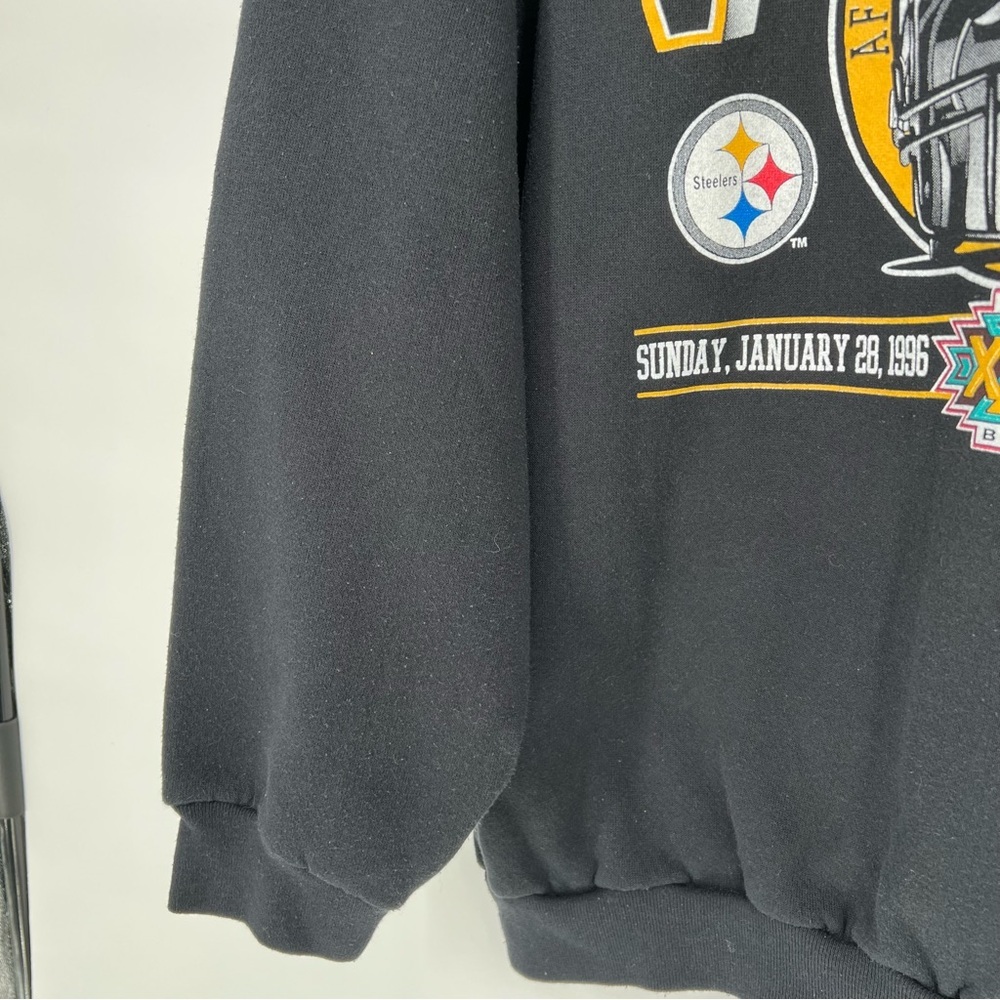 Vintage 1995 AFC Champion Pittsburgh Steelers sweatshirt XL Cotton Blend - Picture 9 of 16